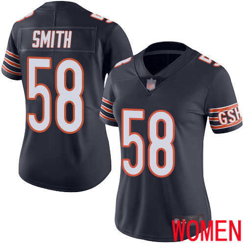 Chicago Bears Limited Navy Blue Women Roquan Smith Home Jersey NFL Football #58 Vapor Untouchable